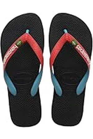 Havaianas Brasil Mix, Chanclas, para Unisex bebé, Rubí Negro / Rojo, 25/26 EU