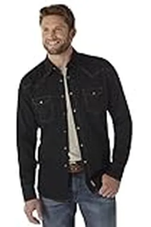 Wrangler Camisa Retro de Manga Larga con Dos Bolsillos Vestir, , XXL para Hombre