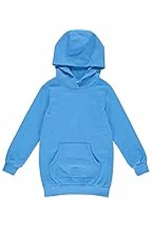 Green Cotton Sudadera con Capucha Vestido Informal, , 98 cm para Niñas