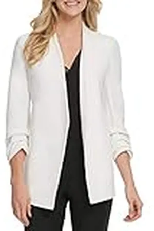 DKNY Foundation Long Sleeve Shawl Collar Jacket Abrir, Chaqueta, Ivy-Marfil, XS para Mujer