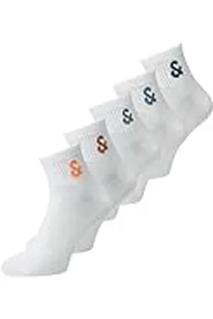 JACK & JONES Jacmike-Calcetines Cortos de Tenis (5 Unidades), Blanco/Pack: Blanco-Blanco-Blanco-Blanco, Talla única para Hombre