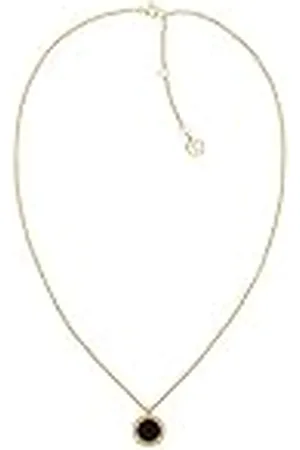 Tommy Hilfiger Jewelry Collar con Colgante para Mujer en Oro Amarillo con Ónix Negro - 2780656