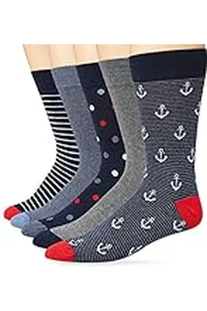 Amazon Calcetines de Vestir Estampados Cómodos Hombre, 5 Pares, , 41-45