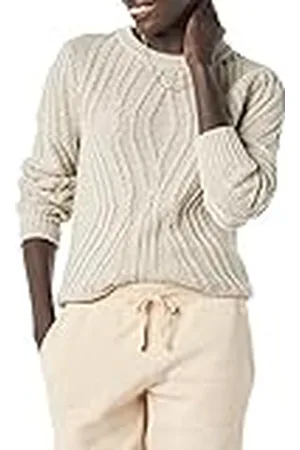 Amazon Jersey 100% de Algodón Trenzado con Cuello Redondo Mujer, , XS