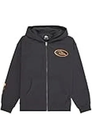 Quiksilver Sudadera de Forro Polar con Cremallera gráfica de Agua Salada para niño, Color Negro, Talla 10
