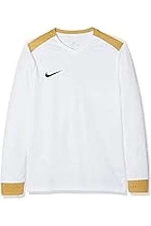 Nike Y NK Dry Prk Drby II JSY LS Camiseta de Manga Larga, Niños, White/Jersey Gold/Jersey Gold/Black, M