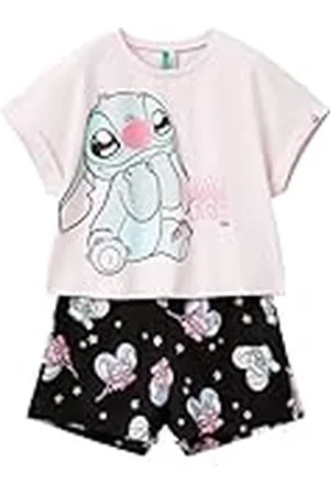 Benetton Pig(t-Shirt+Short) 30960p08f Juego de Pijama, , Large para Niñas