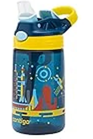 Contigo Gizmo Flip botella infantile, boquilla Autospout con pajita, botella libre de BPA, sistema antiderrame, ideal para guardería, escuela y deportes, 420 ml