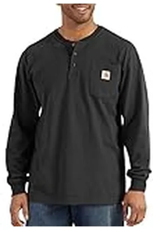 Carhartt Pocket T-Shirt de manga larga con cuello Henley, Loose Fit, tejido grueso Para Hombre, , L