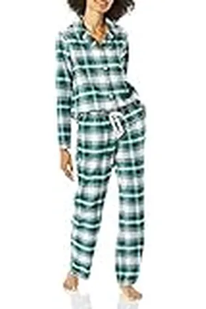 Amazon Conjunto de pijama de franela con botones en la parte delantera y manga larga Mujer, , XXL