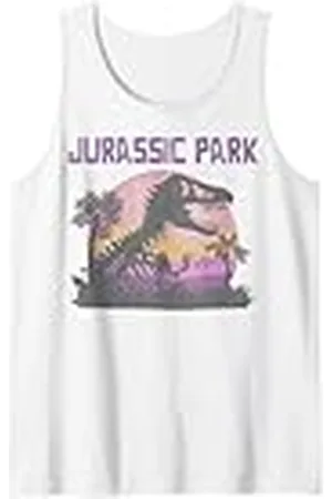 Jurassic Park Purple Hue Sunset Silueta Camiseta sin Mangas
