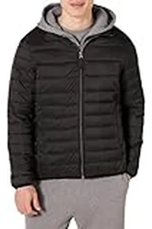 Amazon Chaqueta Acolchada Ligera, Resistente a la Lluvia y Plegable (Disponible en Tallas Grandes y Largos Especiales) Hombre, , S