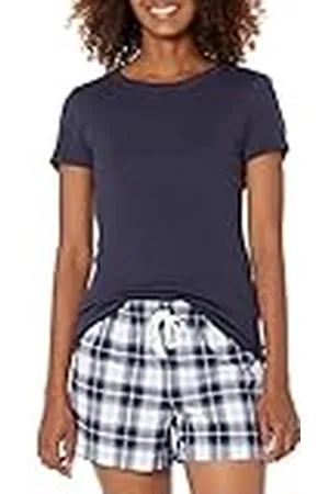 Amazon Conjunto de Camisetas para Dormir y Pantalón Corto de Popelín Mujer, , XXL