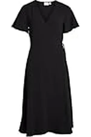 VILA Vilovie S/S Vestido Midi Cruzado/Su-Noos, , 38 para Mujer