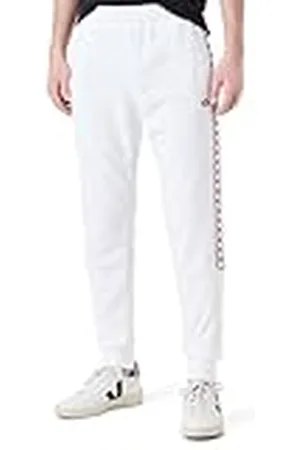 Champion Legacy Retro Sport – Heavy Spring Terry Tape Rib Cuff Pantalones Deportivos, Color Blanco, S para Hombre