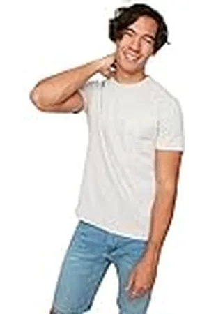 Trendyol Stone Male Regular Fit Bicycle Cuello de Manga Corta con Cremallera Micro Bolsillos W Camiseta, , L para Hombre