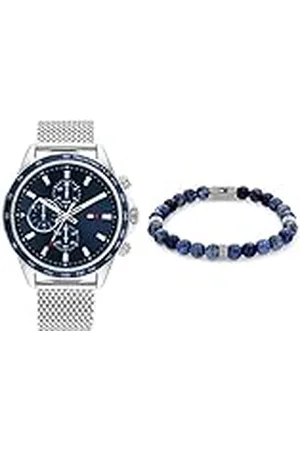 Tommy Hilfiger Jewelry Pulsera para Hombre de cuentas de piedra de sodalita