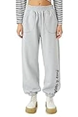 Koton Slogan Printed Pocket Detail Elastic Waist Jogger Sweatpants Pantalones de chándal, , S De Las Mujeres