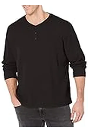 Wrangler Manga Larga Waffle Henley Camisa, , XXL para Hombre