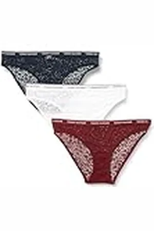 Tommy Hilfiger Braguitas Tipo Bikini Mujer Pack de 3 con Encaje, Multicolor (Desert Sky/Deep Rouge/White), XL