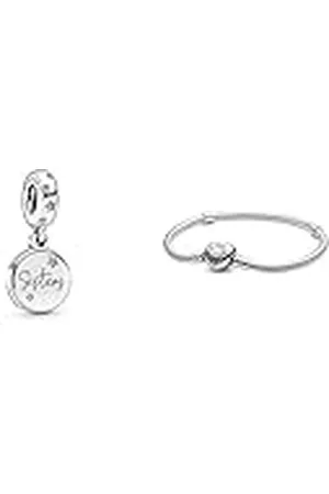 PANDORA Charm 798012FPC mujer “Sisters“ & Pulsera 590719-19 Corazón San Valentín