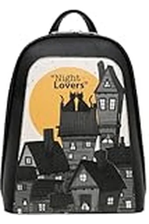 Dogo Femme Cuir Vegan Noir Fait Main et Mode Sac à dos - Night Lovers Motif