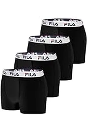 Fila Calzoncillos Hombre Boxer Algodón, Ropa Interior Hombre, Stretch, Malla Ventilada (Lote de 4)