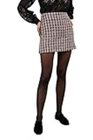 Koton Mini Medium Rise Zipper Detail Tweed Skirt, Falda De Las Mujeres,