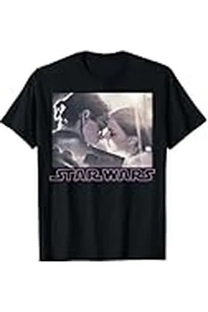 STAR WARS Camiseta Padme & Anakin Beso - Hombre, Unisex niños - Manga Larga - Negro - Talla S