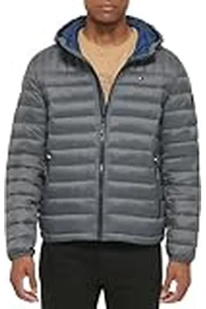Tommy Hilfiger Water Resistant Ultra Loft Filled Hooded Puffer Jacket Abrigo Alternativo de plumón, , M para Hombre