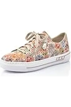 Rieker Mujer Zapatos con Cordones L8837, señora Calzado cómodo,Zapatos Bajos y cómodos,Cordones,Blanco (Multi / 90),36 EU / 3.5 UK