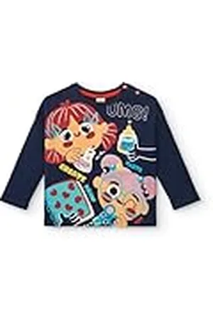 Tuc Tuc Camiseta niña en Azul Marino con Estampado de Personajes creativos colección Big Brains (Talla 8 años)