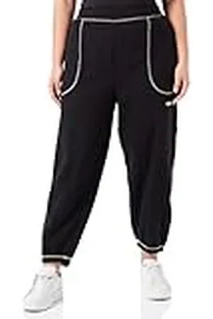 Calvin Klein Jogger Pantalones de Punto, Black/Sunny Lime, L Mujer