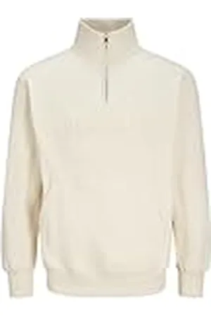 JACK & JONES Jorfrederiksberg Sweat Quarter Zip Sn Sudadera, Blanco Envejecido, XS para Hombre
