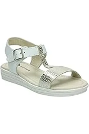 Garvalin 172625, Sandalias con Plataforma Plana Niñas, Blanco (White/Plata/Sauvage/Lamina), 31 EU