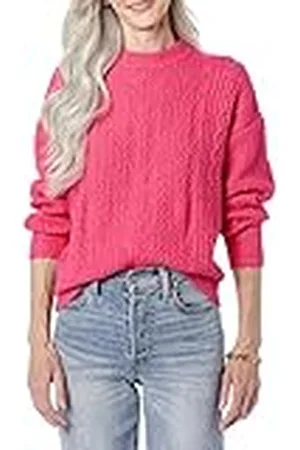 Amazon Jersey Moderno de Cuello Redondo y Punto Trenzado Suave Al Tacto (Disponible en Tallas Grandes) Mujer, , XL