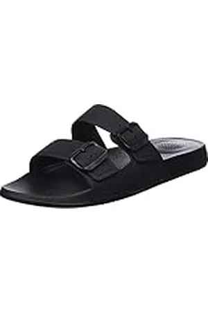 FitFlop Iqushion Two Bar Adjustable Slide, Sandalias deslizantes Hombre, Black, 42 EU