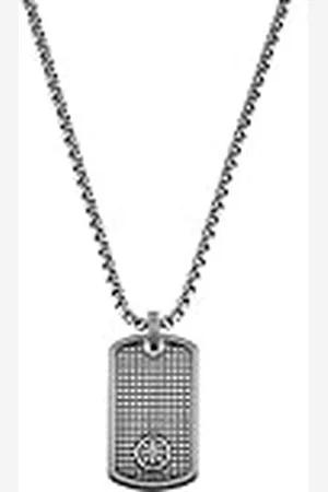 QS by s.Oliver Cadena con colgante de acero inoxidable collar de los hombres, 55+5 cm, , brújula, viene en caja de regalo de joyería, 2036846