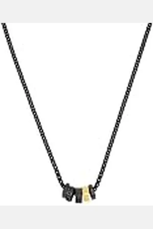 QS by s.Oliver Cadena con colgante de acero inoxidable collar de los hombres, 50+5 cm, bicolor, Viene en caja de regalo de joyería