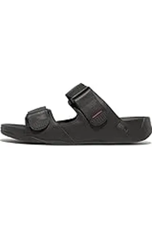 FitFlop Gogh Moc Slide-Leather, Sandalias de Punta Descubierta Hombre, Negro (All Black), 46 EU