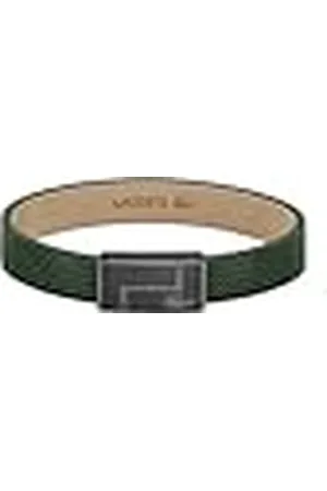 Lacoste Pulsera de piel para Hombre Colección MONOGRAM LEATHER Verde - 2040186