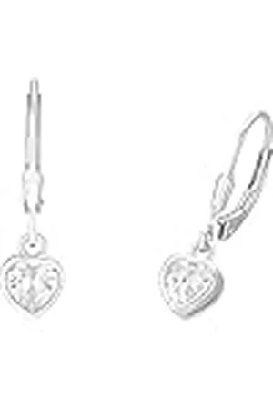 Prinzessin Lillifee Pendientes de ley 925 joyería infantil para las orejas, con circonita sintética, 2,1 cm, , corazón, viene en caja de regalo de joyería, 2036432