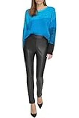 DKNY PU Legging with Logo Leggings, , M De Las Mujeres