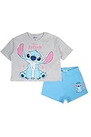 Disney LILO & STITCH, Conjunto de 2 piezas, Camiseta + Pantalones cortos, Niños, (2 a 8 años), Unisex, Niño, Niña, Suave, Lindo, Cálido, Camiseta, Pantalones, Modelo DIS LIS 5204C385 S2-5A