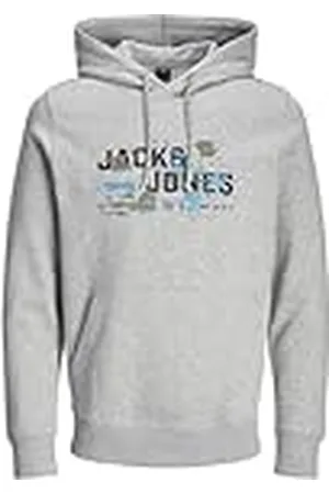 JACK & JONES Jcooutdoor Logo Sweat Hood Sn Sudadera con Capucha, Gris Claro, XS para Hombre