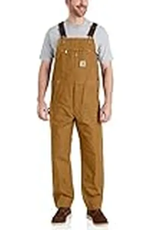 Carhartt Hombre, Peto En Algodón De Lona, Corte Ligeramente Holgado, Marrón ®, W42 / L34