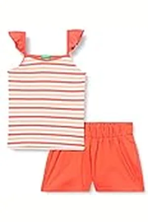 Benetton Comp(Canotta+Short) 3NVVGK009 Pantalones, , YS para Niñas