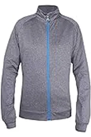 Island Green Isla Verde Isla Verde señoras del Golf Contraste Full Zip Flexible y Transpirable térmica Ultra Light Top - Grey Marl/profundamente Piscina, Tamaño 14
