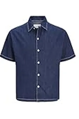 JACK & JONES Jjipalma Jjresort Camiseta S/S Wi 871 Camisa de Manga Corta, Azul Denim, XS para Hombre