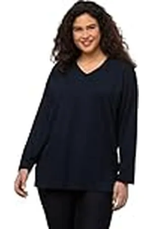 Ulla Popken Basic-V-Shirt, Langarm, Camisa Manga Larga